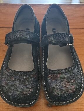 Alegria Mary Jane Mules with Subtle Multicolor Accents